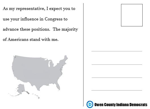 Postcard to Congress - Back